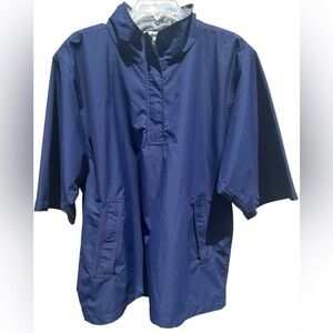 Vintage Roche Sports Blue Short Sleeve Golf Rain Motion Pullover Jacket Size XL